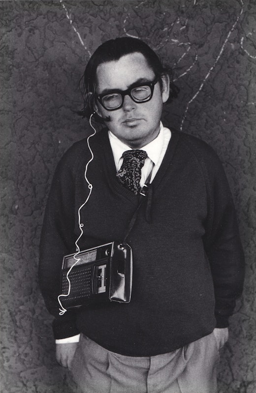 Glenn BuschMan with a transistor radio1973 