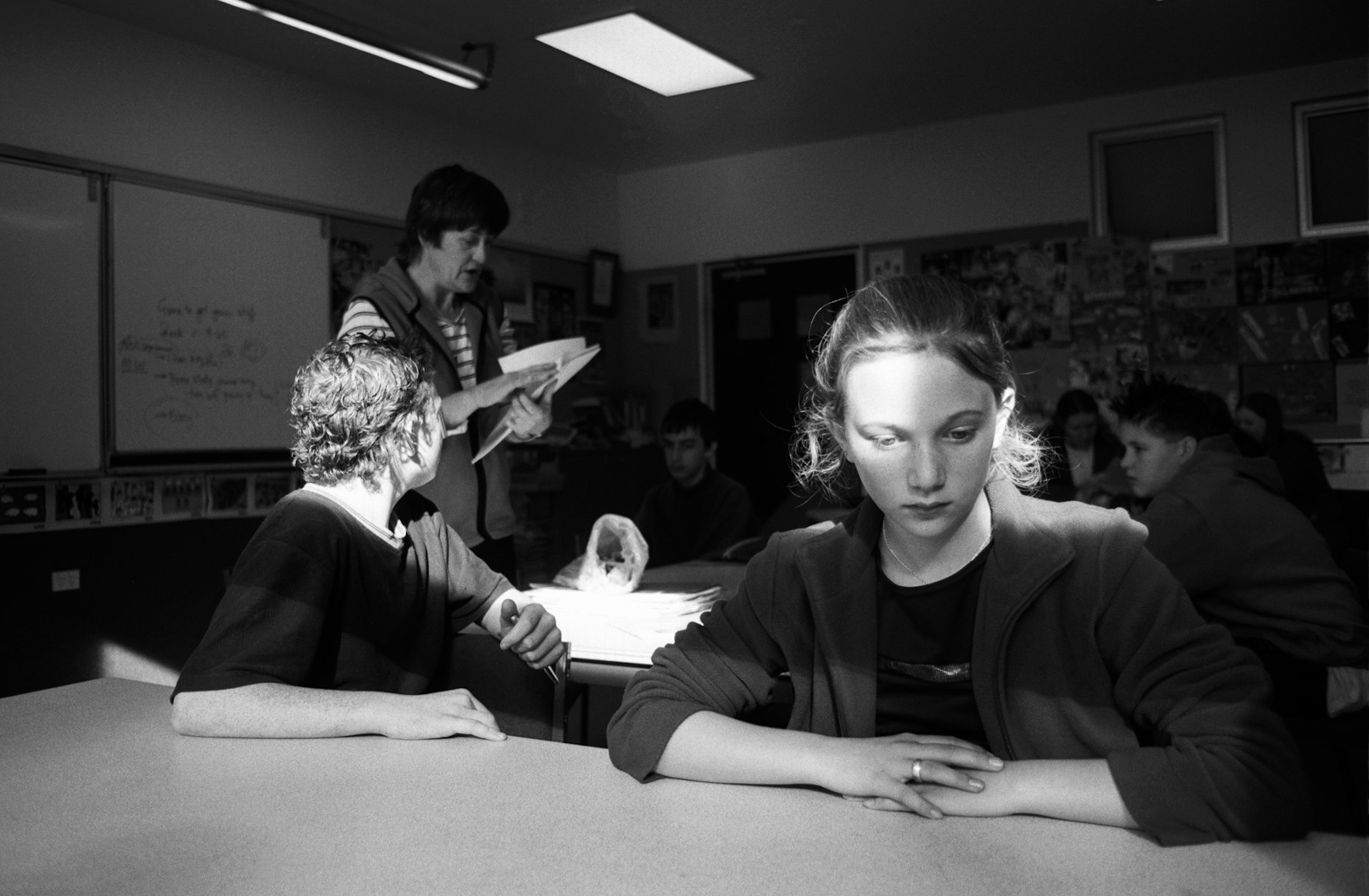Students and teacher, classroom, Hagely Community College