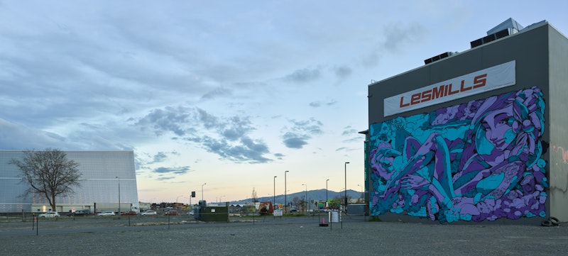 Towards former CTV site and temporary earthquake memorial, Hereford Street, 2016.