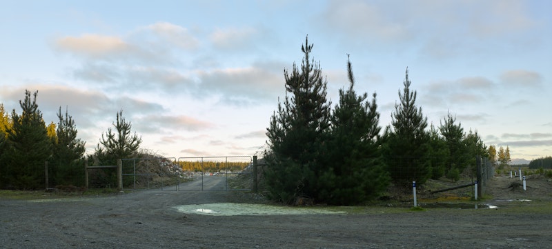 'Exclusion Zone Site D', Bottle Lake Forrest, 2016. Temporary storage site for sensitive earthquake demolition materials.