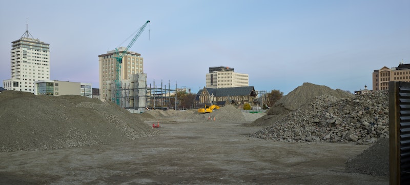 Site of new Convention Centre, corner of Oxford Terrace and Armagh Street, 2017.
